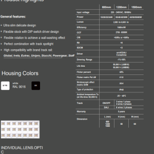 Track Rail Linear Light – Grille Standard